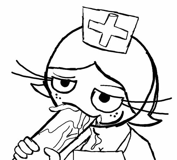 be monochrome nurse nurse_uniform oral poptart poptart_nurse