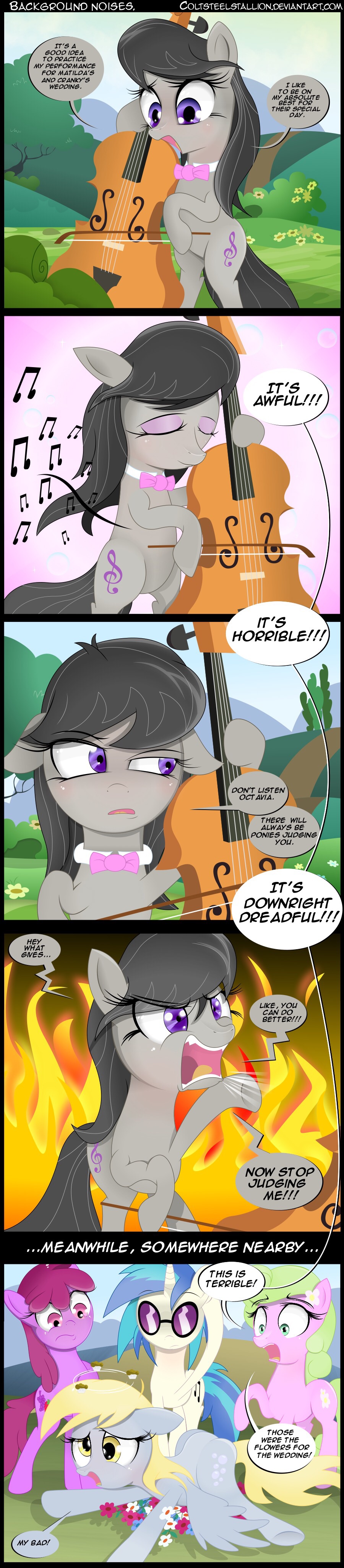 2015 berry_punch_(mlp) cello coltsteelstallion comic derp_eyes derpy_hooves_(mlp) dialogue english_text equine female flower food friendship_is_magic horn horse lily_(mlp) mammal muffin musical_instrument my_little_pony octavia_(mlp) pegasus plant pony text unicorn vinyl_scratch_(mlp) wings