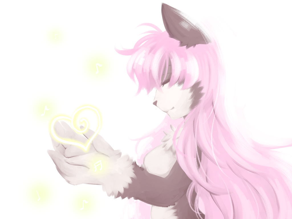 cat ehime_mikan eyes_closed feline female hair hang kemono long_hair mammal pink_hair