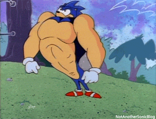 animated aosth biceps big_muscles canine fox growth hedgehog male mammal muscle_growth muscles navel pecs screencap sonic_(series) sonic_the_hedgehog tails_doll