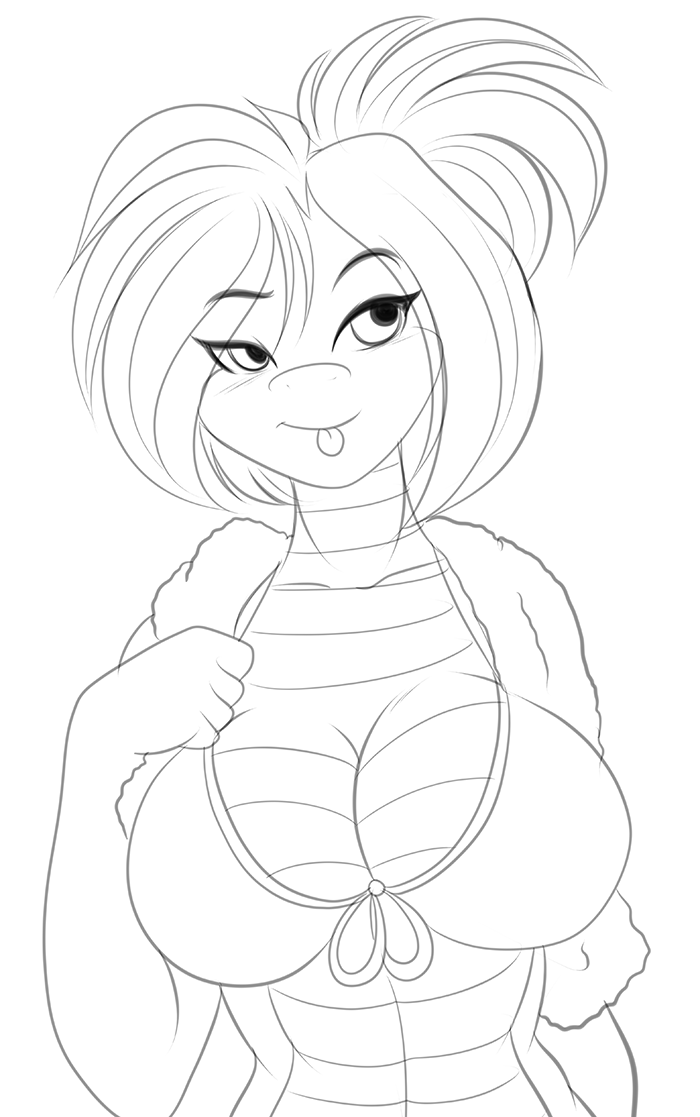 2015 anthro big_breasts breasts cleavage clothed clothing female lizard mastergodai reptile scalie solo