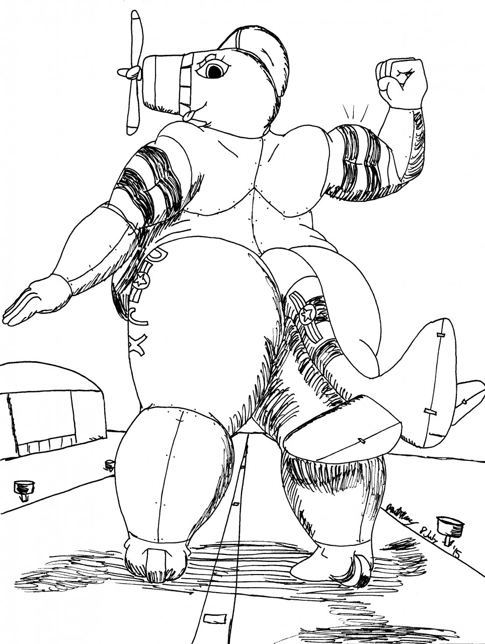 2015 aeromorph anthro belly big_butt butt chubby female invalid_tag living_aircraft living_machine looking_at_viewer monochrome musclegut muscles nude overweight p-47_thunderbolt panzerschreckleopard smile solo tongue wide_hips world_war_2