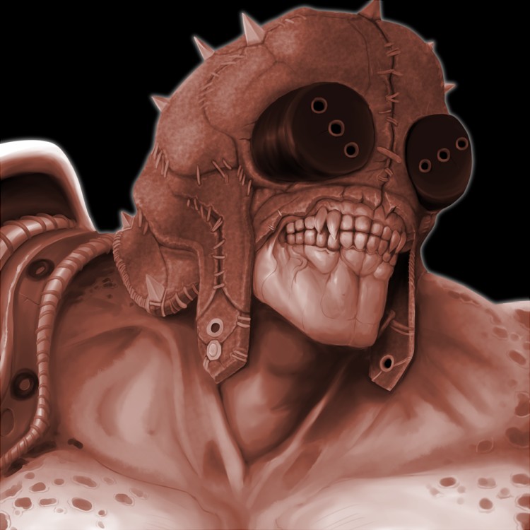 fangs gears_of_war higuma locust_(gears_of_war) male_focus mask muscle solo
