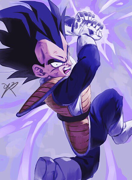 1boy angry armor black_eyes black_hair boots dragon_ball dragonball_z fighting_stance frown galick_gun gloves incoming_attack looking_down male_focus reeya short_hair signature spiked_hair tail vegeta white_gloves