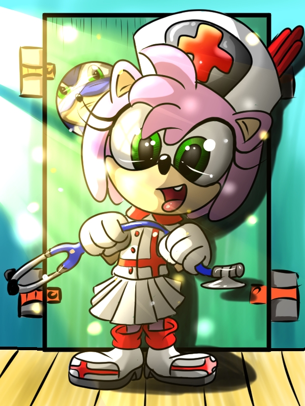 amy amy_rose cosplay dress_up female hedgehog jumpjump kidnapped male mammal medical scared sonic_(series)