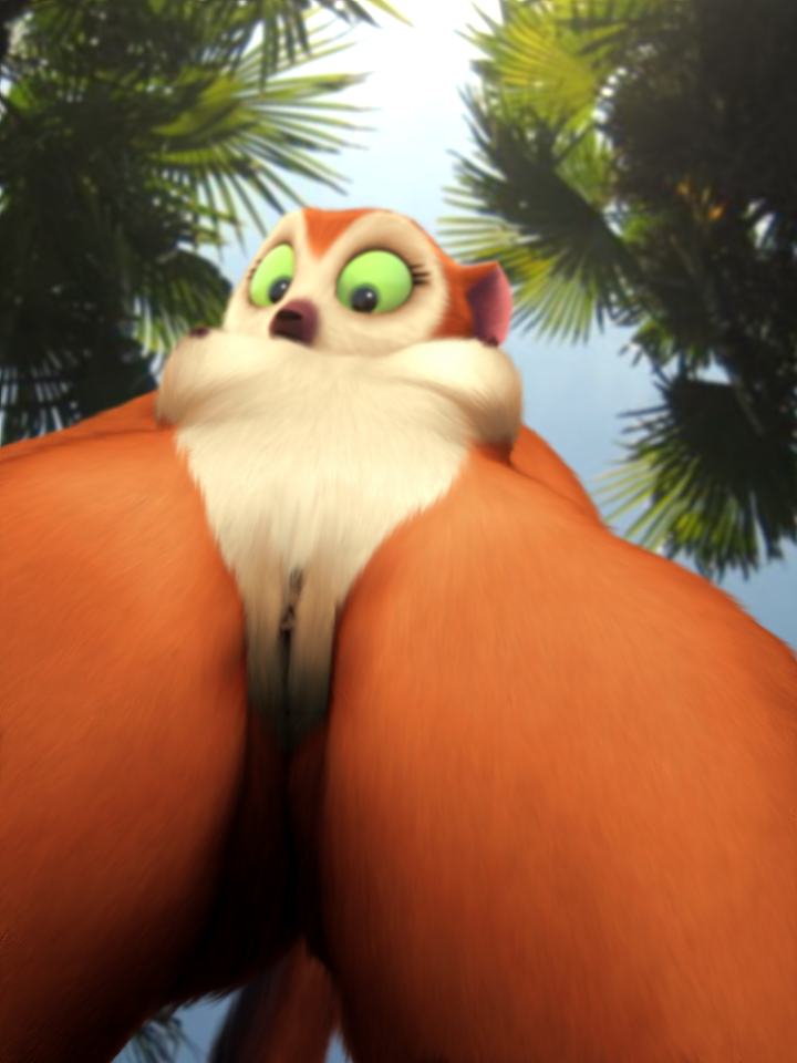 all_hail_king_julien anthro anthrofied big_butt big_thighs breasts butt clitoris close-up clover_(madagascar) edit female lemur low-angle_shot madagascar mammal nipples oystercatcher7 photo_manipulation photomorph primate pussy worm's-eye_view
