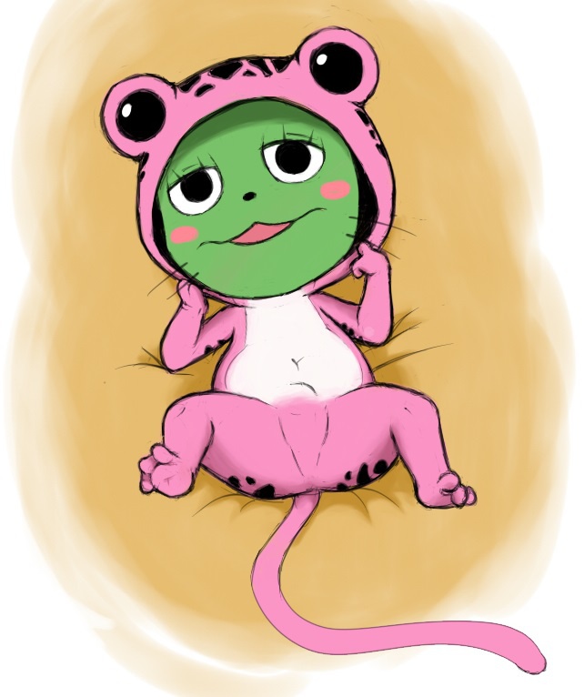 anthro bedroom_eyes bulge exceed fairy_tail feline frosch half-closed_eyes hentaineko hood invalid_tag lying male mammal on_back onesie solo spread_legs spreading whiskers