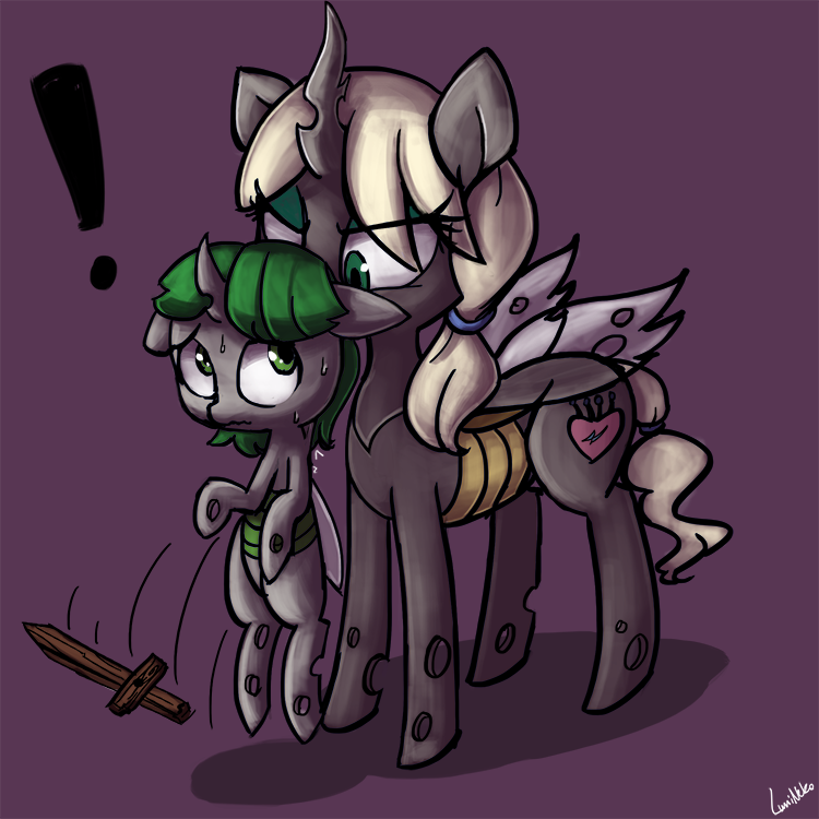 brother changeling fan_character fruit_flank lumineko mischief my_little_pony sibling sister