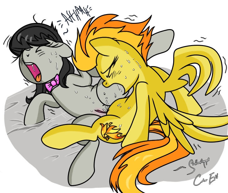 2015 ahegao bow earth_pony equine eyes_closed female female/female feral feral_on_feral friendship_is_magic horse mammal my_little_pony nude octavia_(mlp) open_mouth pegasus pony pussy pussy_juice sex shaking sorcerushorserus spitfire_(mlp) sweat tongue tribadism wings wonderbolts_(mlp)