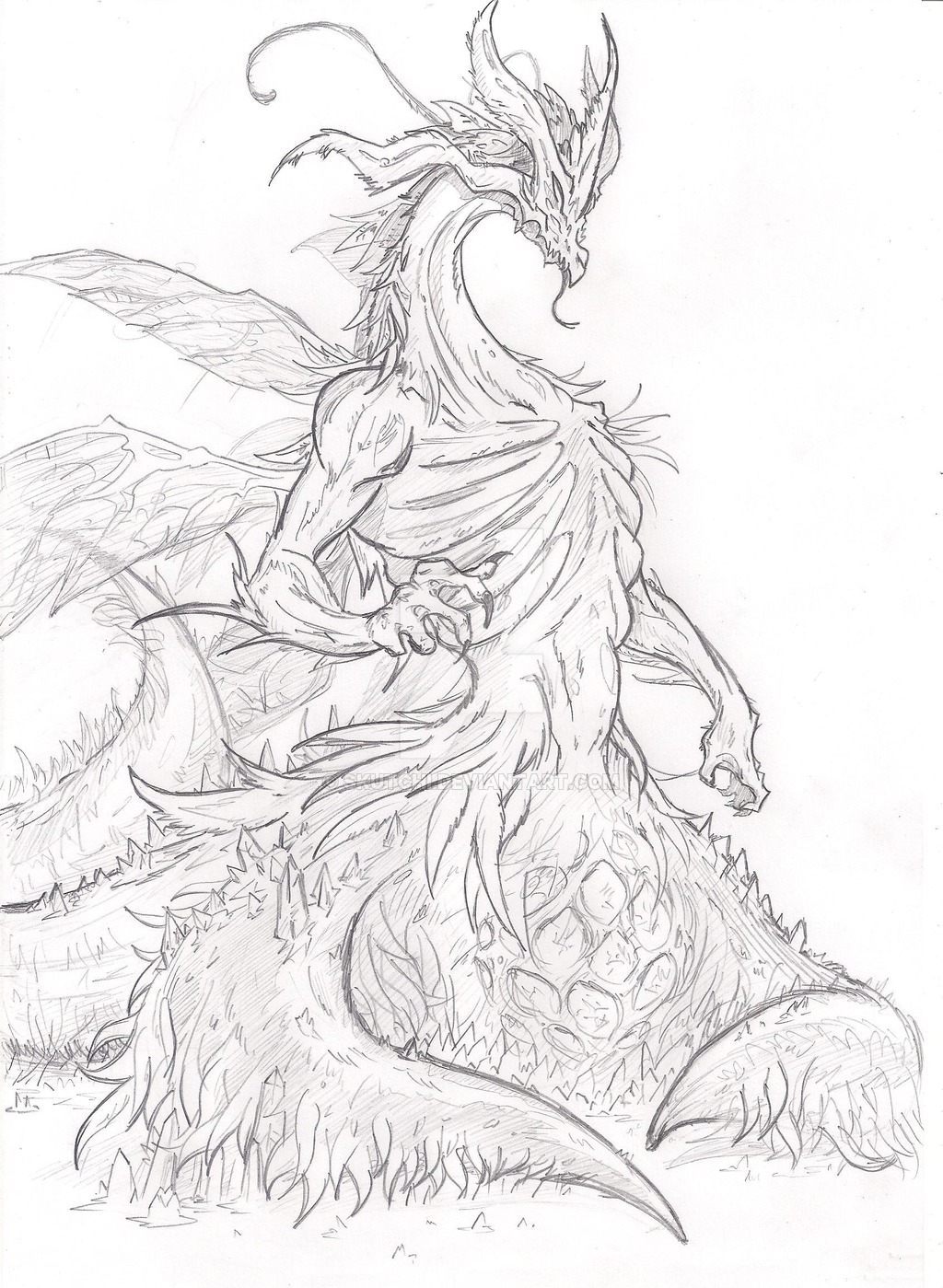&lt;3 claws dark_souls dragon lolover male monochrome pencil_(artwork) scalie seath simple_background sketch traditional_media_(artwork) white_background wings