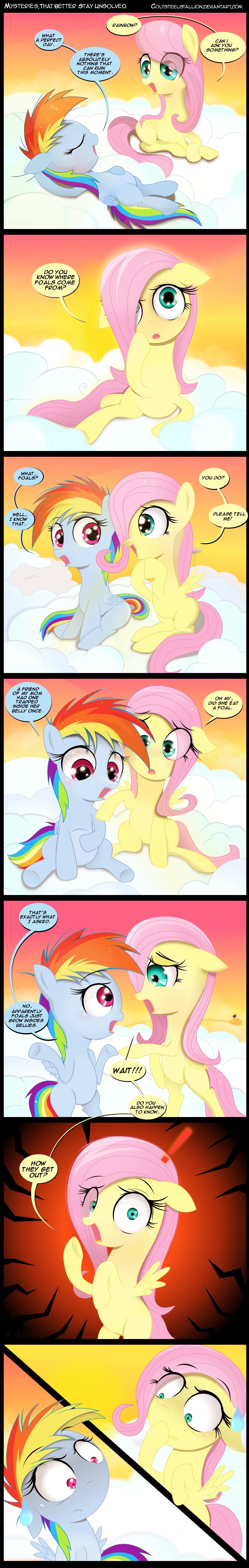 ! 2015 blue_eyes cloud coltsteelstallion comic dialogue english_text equine female fluttershy_(mlp) friendship_is_magic hair lying mammal my_little_pony pegasus pink_hair purple_eyes rainbow_dash_(mlp) text wings