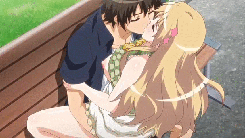 1girl animated animated_gif arm_grab ass ass_grab blonde_hair blush bouncing_breasts breasts clockup clothed_sex collaboration_works dress eroge!_h_mo_game_mo_kaihatsu_zanmai eyes_closed flower fucked_silly fujiwara_momoka hair_flower hair_ornament kiss large_breasts long_hair nipples outdoors profile public pussy_juice sex shiny shiny_skin sitting thighs upright_straddle