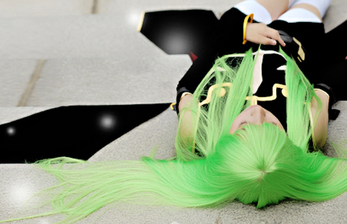 beauty c.c. cc chinese code_geass cosplay green_hair lowres photo real