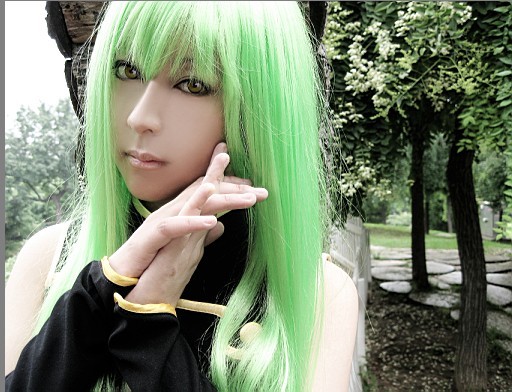 airbrushed beauty c.c. cc chinese code_geass cosplay green_hair long_hair photo real