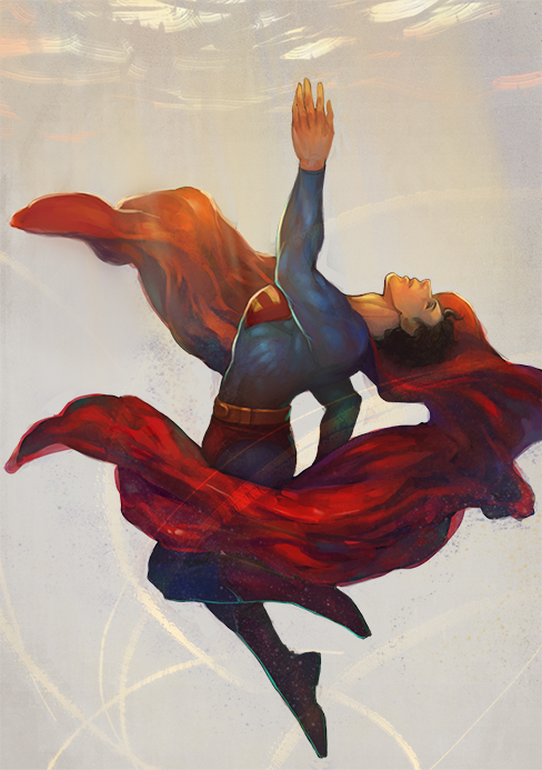 blue_eyes bodysuit cape dc_comics flying gradient gradient_background kryptonian male_focus red_cape solo superman superman_(series)