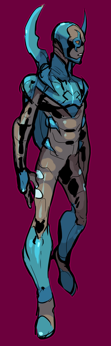 1boy armor blue_beetle dc_comics helmet jamie_reyes mask power_armor simple_background solo wings