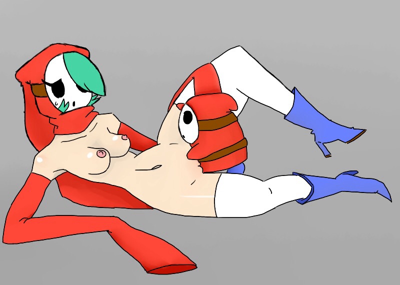 breasts clothed clothing female green_hair hair half-dressed high_heels hood humanoid legwear male mario_bros mask nintendo nipples not_furry penetration sex shygirl shyguy unknown_artist video_games