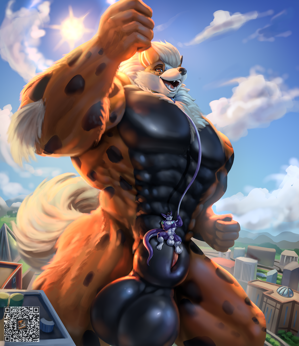 animal_genitalia anthro arcanine balls canid canine city generation_1_pokemon genitals hi_res kangaroo macro macropod mammal march marsupial micro nintendo penis pokemon pokemon_(species) sheath tempo walking zander