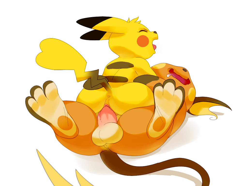 2015 anus balls cowgirl_position female feral looking_pleasured male male/female nintendo on_top penetration penis pikachu pok&eacute;mon pussy raichu sex three_(artist) vaginal vaginal_penetration video_games