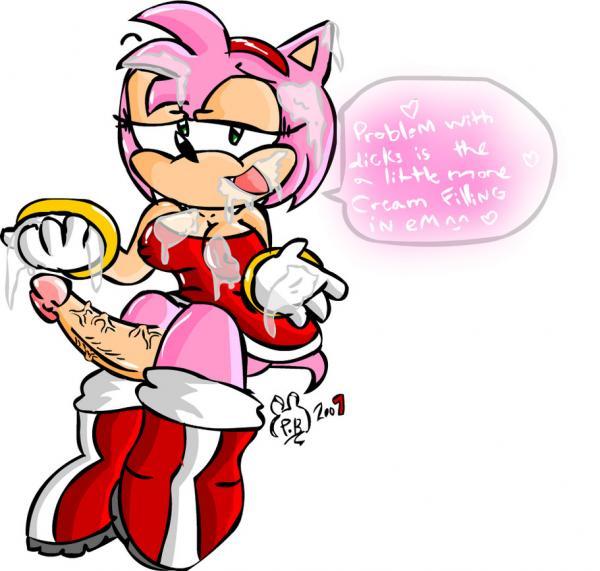 &lt;3 2007 amy_rose breasts clothing cum cum_everywhere dickgirl gloves green_eyes intersex looking_at_viewer messy nipples penis perverted_bunny sonic_(series)