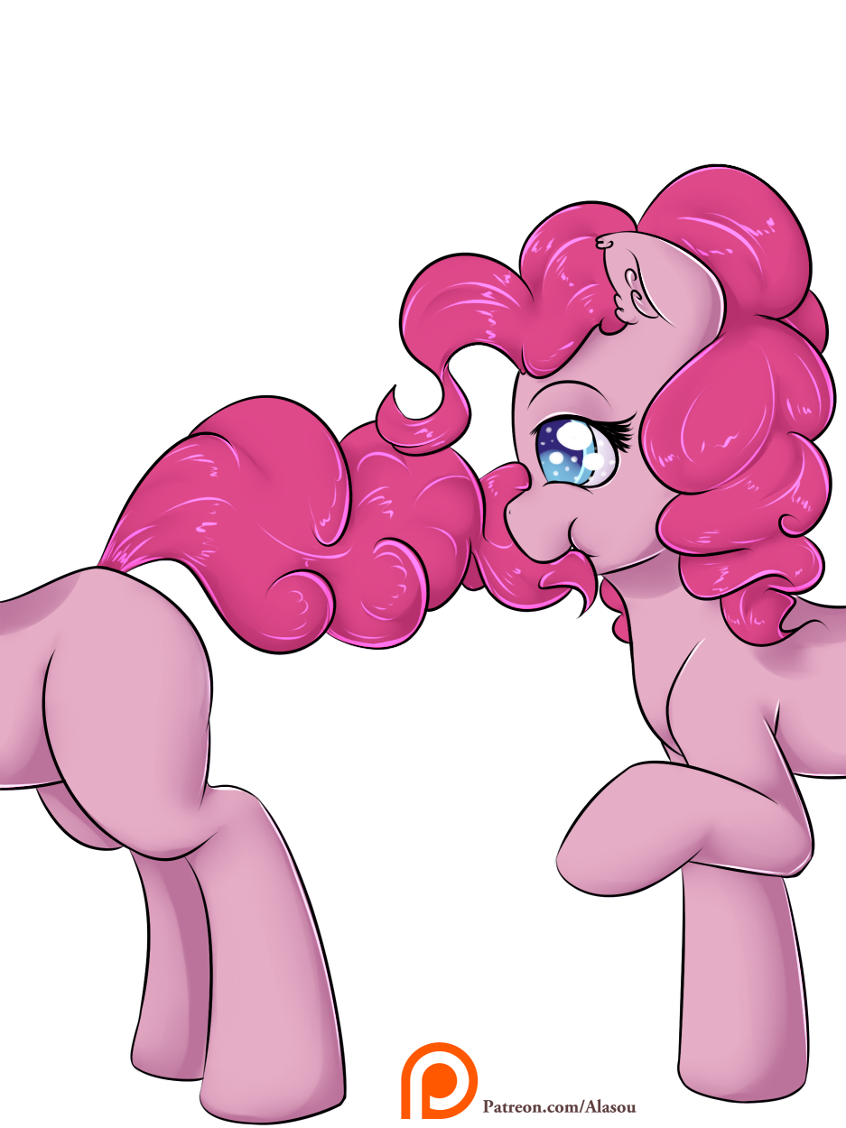 2015 alasou alpha_channel blue_eyes earth_pony equine female feral friendship_is_magic fur hair horse mammal my_little_pony nom patreon pink_fur pink_hair pinkie_pie_(mlp) pony simple_background solo tail_biting transparent_background