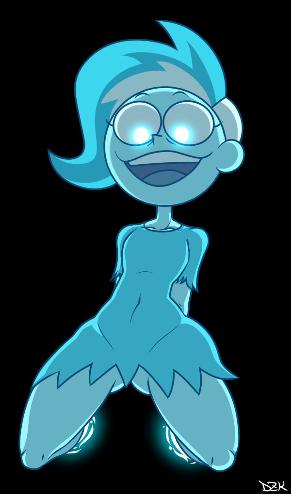 blue_hair blue_skin clothing dzk female ghost ghoul_school glowing glowing_eyes hair humanoid not_furry open_mouth phantasma_phantom scooby-doo_(series) simple_background spirit