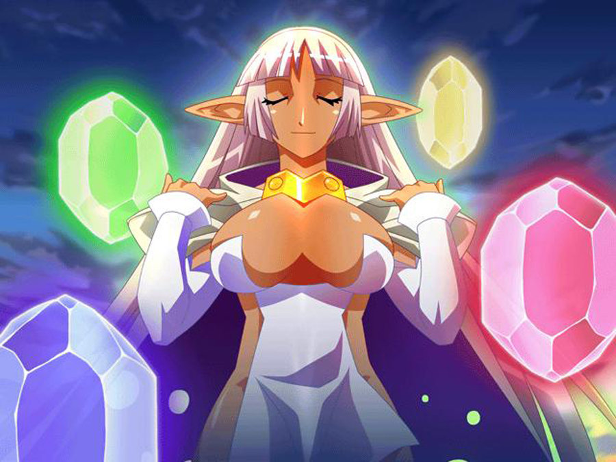 1girl arcana_heart breasts dark_skin elf large_breasts parace_l'sia parace_l'sia pointy_ears