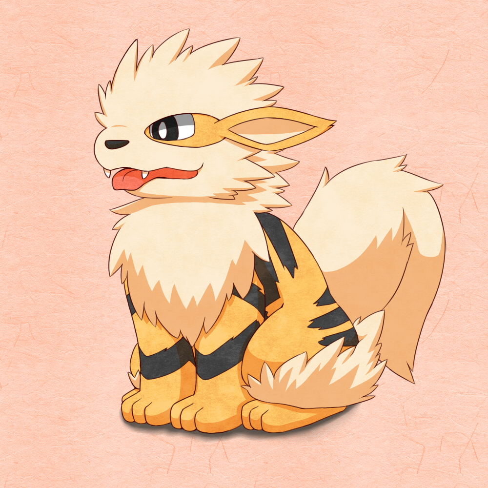 2014 ambiguous_gender arcanine black_fur canine chest_tuft cute feral fur mammal manoreo multicolored_fur nintendo nude open_mouth orange_fur pok&eacute;mon simple_background solo teeth tongue tongue_out tuft two_tone_fur video_games
