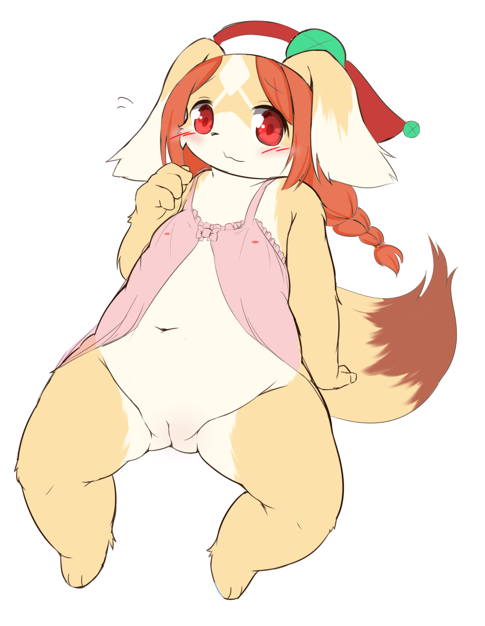 artist_request dog furry long_hair nipples pussy red_eyes red_hair small_breasts vagina