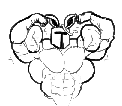 abs armor biceps big_muscles clothed clothing half-dressed helmet lagomorph male mammal monochrome muscular rabbit rg01 ripped-saurian sketch solo topless undertale