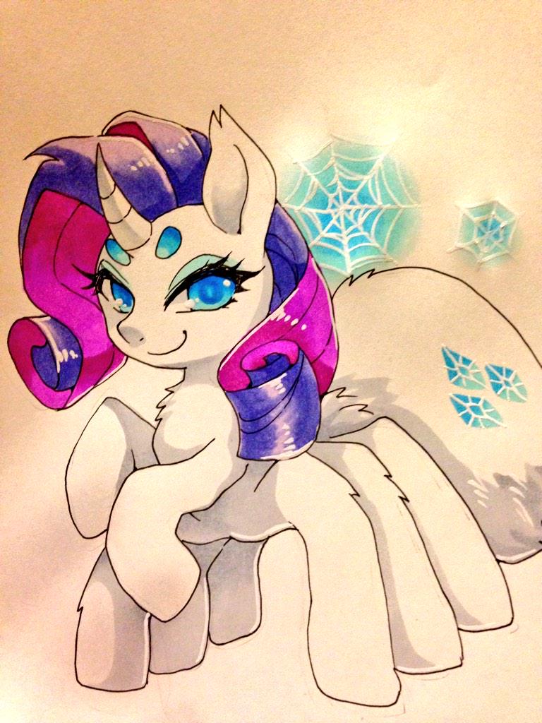 2015 arachnid arthropod blue_eyes cutie_mark drider equine eyeshadow female friendship_is_magic hair horn hybrid looking_at_viewer makeup mammal multi_limb multiple_legs my_little_pony purple_hair rarity_(mlp) smile solo spider unicorn zakkurro