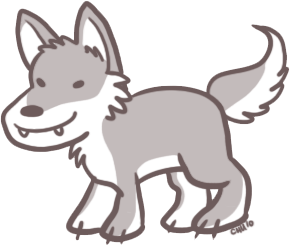 ambiguous_gender canid canine canis claws digitigrade feral goofy_smile low_res mammal paws simple_background smile solo standing teeth the-chu toony wolf