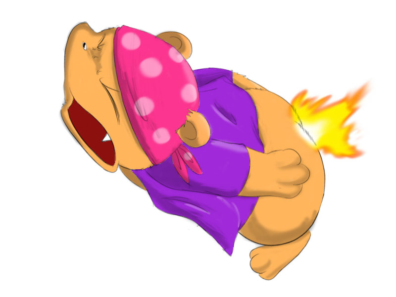 ambiguous_gender anthro bandanna big_butt bottomless burning butt butt_on_fire clothed clothing eyes_closed fifybear fire hand_on_butt kerchief mammal mustelid musteline open_mouth pain solo true_musteline weasel