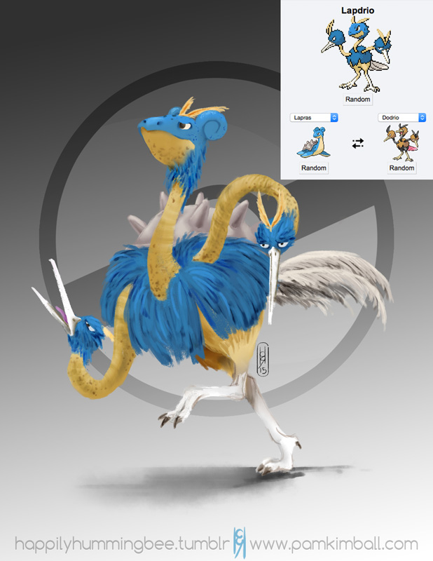 azerazura dodrio fusion lapras multi_head nintendo pok&eacute;mon pokemon_fusion video_games