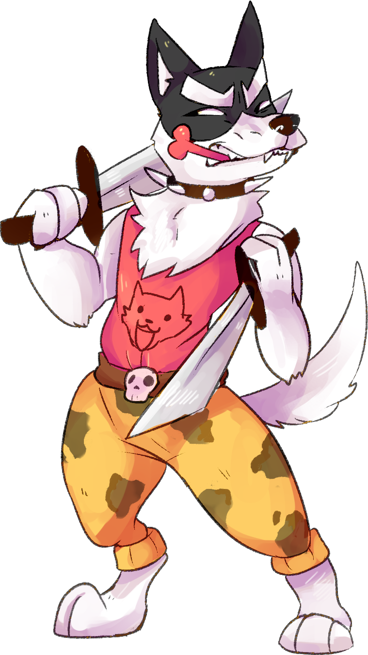 2015 angry anthro belt canine clothing collar dog_treat doggo fur male mammal melee_weapon pants pkbunny shirt spiked_collar sword tank_top undertale video_games weapon white_fur