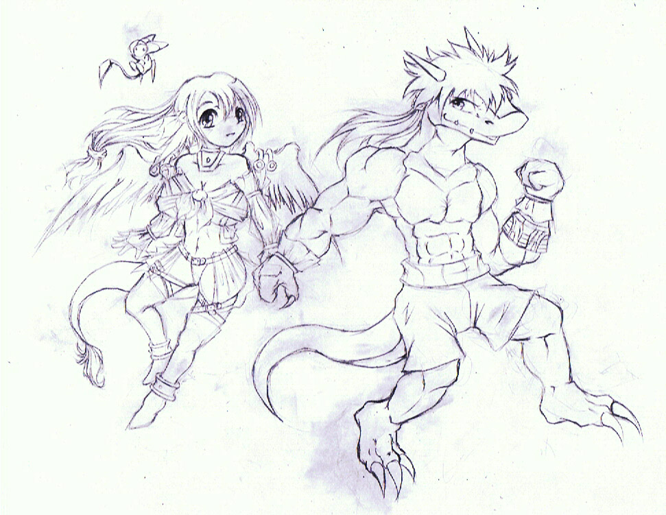 2009 anthro barefoot big_breasts breasts claws clothed clothing dragon fan_character feathers female group hair half-dressed hand_holding horn legendz legwear livian long_hair male mammal monochrome muscular navel scales scalie shorts simple_background size_difference sketch smile teeth tigerlilylucky toe_claws topless traditional_media_(artwork) white_background wings zach