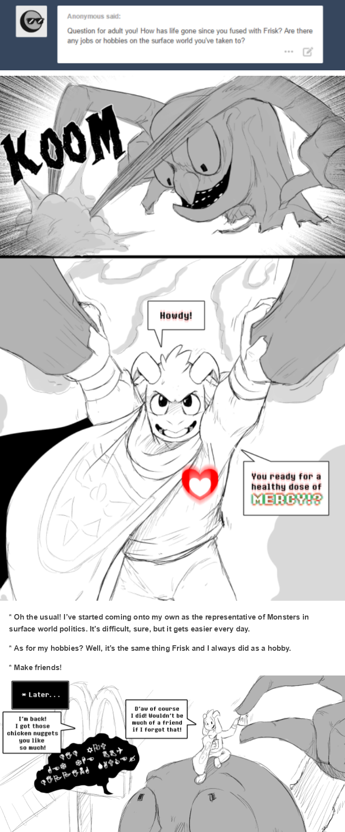 &lt;3 2015 anthro anthrofied ask_blog asriel_dreemurr caprine clothing comic english_text fatz_geronimo_(artist) fight fur gaster goat hair horn long_ears male mammal monster text tumblr undertale video_games white_fur young