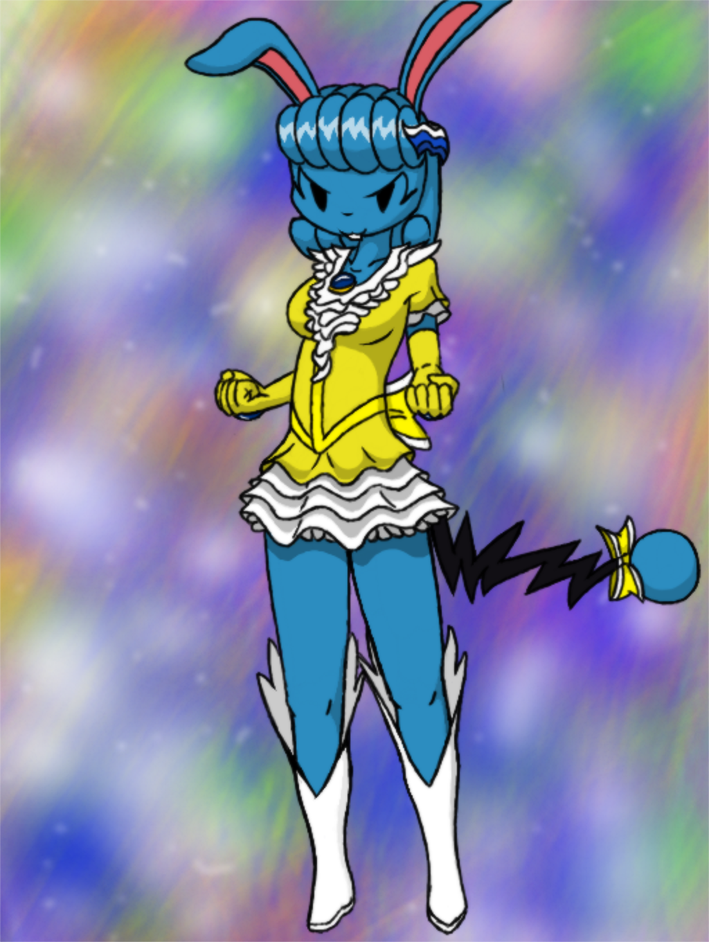 anthro anthrofied azumarill clothing female i-am-that-japanesse magical_girl nintendo pok&eacute;mon solo video_games