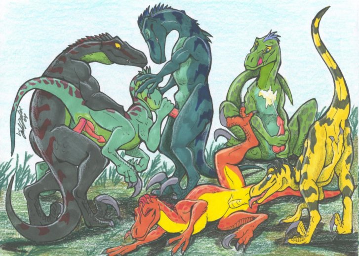 anal blaquetygriss cum cum_on_chest dinosaur duo female female/female group group_sex licking looking_pleasured male male/male masturbation oral orgy raptor scalie sex smile solo spitroast tagme threesome tongue tongue_out voyeur yellow_eyes yellow_sclera