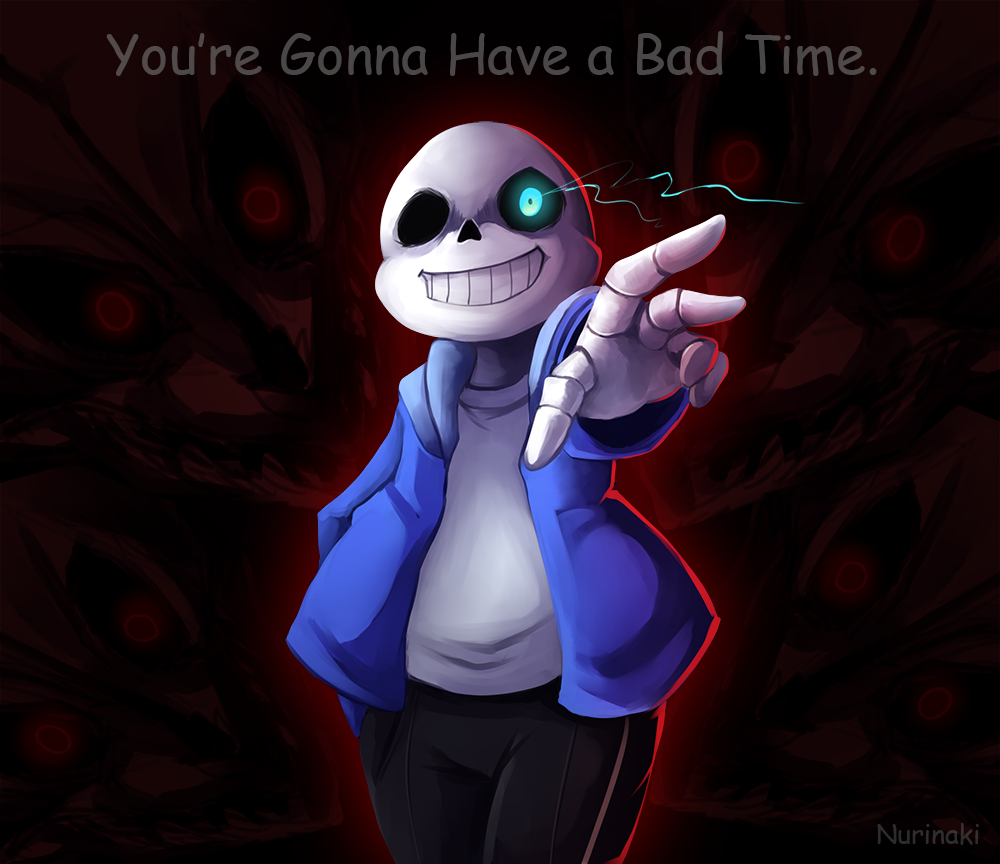 bone looking_at_viewer monster nurinaki sans_(undertale) skeleton smile undertale video_games