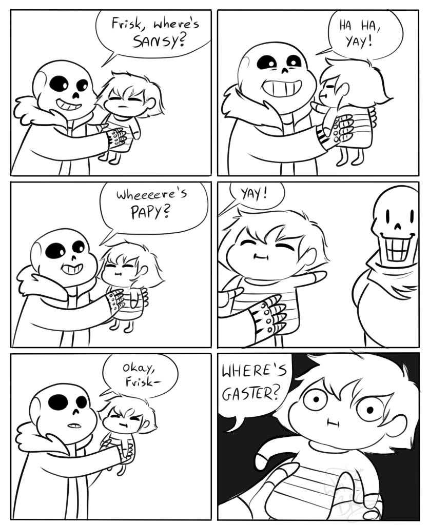 bone human male mammal monochrome monster papyrus_(undertale) protagonist_(undertale) sans_(undertale) skeleton undertale unknown_artist video_games