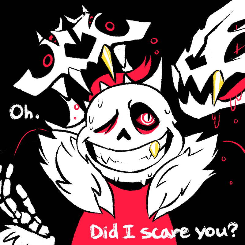 bone english_text gaster_blaster gold_(metal) gold_tooth male red_eyes sans_(undertale) skeleton text undertale video_games