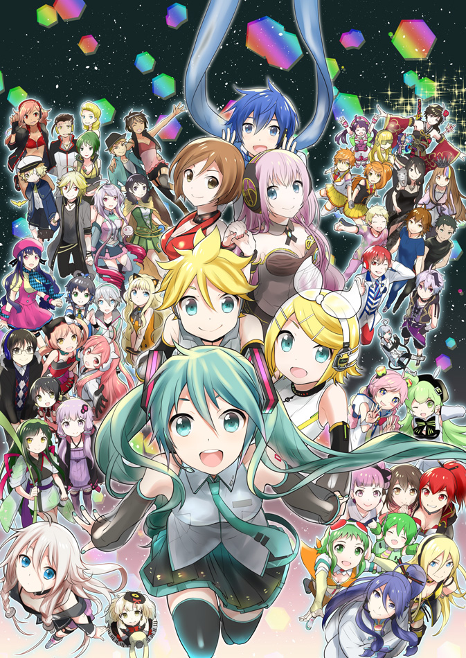 &gt;_&lt; 6+girls :d ;d ^_^ absolutely_everyone animal animal_ears animal_on_shoulder anon_(vocaloid) aoki_lapis aqua_hair argyle arm_warmers arms_up arsloid avanna bandage_over_one_eye bare_shoulders big_al bird black_hair blonde_hair blue_eyes blue_hair bow bow_(weapon) braid breasts brown_hair bruno_(vocaloid) cat cat_ears checkered chika_(vocaloid) choker clara_(vocaloid) cleavage cloak closed_eyes cubi_(vocaloid) cul cyber_diva dark_skin detached_collar detached_sleeves dress everyone facial_mark fake_animal_ears fingerless_gloves flower_(vocaloid) from_above gachapoid_(vocaloid3) gackpoid_(vocaloid3) galaco glasses gloves goggles goggles_on_head green_eyes green_hair grey_hair gumi hair_bow hair_ornament hairclip hand_on_hip hands_together hat hatsune_miku hatsune_miku_(vocaloid4) headphones hexagon hiyama_kiyoteru hiyama_kiyoteru_(vocaloid4) holding ia_(vocaloid) jacket james_(vocaloid) japanese_clothes jewelry kaai_yuki kaai_yuki_(vocaloid4) kagamine_len kagamine_len_(append) kagamine_rin kagamine_rin_(append) kaito kaito_(vocaloid3) kamui_gakupo kanon_(vocaloid) kikuchi_mataha kokone_(vocaloid) kyo_(vocaloid) lily_(vocaloid) long_hair long_sleeves looking_at_viewer low_twintails luo_tianyi macne_nana maika_(vocaloid) mayu_(vocaloid) medium_breasts megpoid_(vocaloid4) megurine_luka megurine_luka_(vocaloid4) meiko meiko_(vocaloid3) merli_(vocaloid) mew_(vocaloid) microphone middle_w midriff multicolored_hair multiple_boys multiple_girls nail_polish neckerchief necklace necktie nekomura_iroha nekomura_iroha_(vocaloid4) nova_(vocaloid) oliver_(vocaloid) one_eye_closed open_mouth orange_hair outstretched_arm outstretched_arms pleated_skirt ponytail purple_hair rana_(vocaloid) red_eyes red_hair robot ruby_(vocaloid) ryuuto_(vocaloid) sachiko_(vocaloid) savami scarf see-through seeu sf-a2_miki sf-a2_miki_(vocaloid4) short_hair short_sleeves siblings side_ponytail silver_hair sisters skirt sleeveless smile sonika sparkle spread_arms stuffed_animal stuffed_bunny stuffed_toy sunglasses sweater sweet_ann sword tail thighhighs tone_rion touhoku_zunko treble_clef twin_braids twins twintails usano_mimi usb utatane_piko v v4x v_flower_(vocaloid4) very_long_hair vocaloid vocaloid_append vocanese voiceroid vy1 vy2 w weapon wil_(vocaloid) wrist_cuffs xin_hua yanhe yohioloid yuu_(vocaloid) yuzuki_yukari zettai_ryouiki zola_project