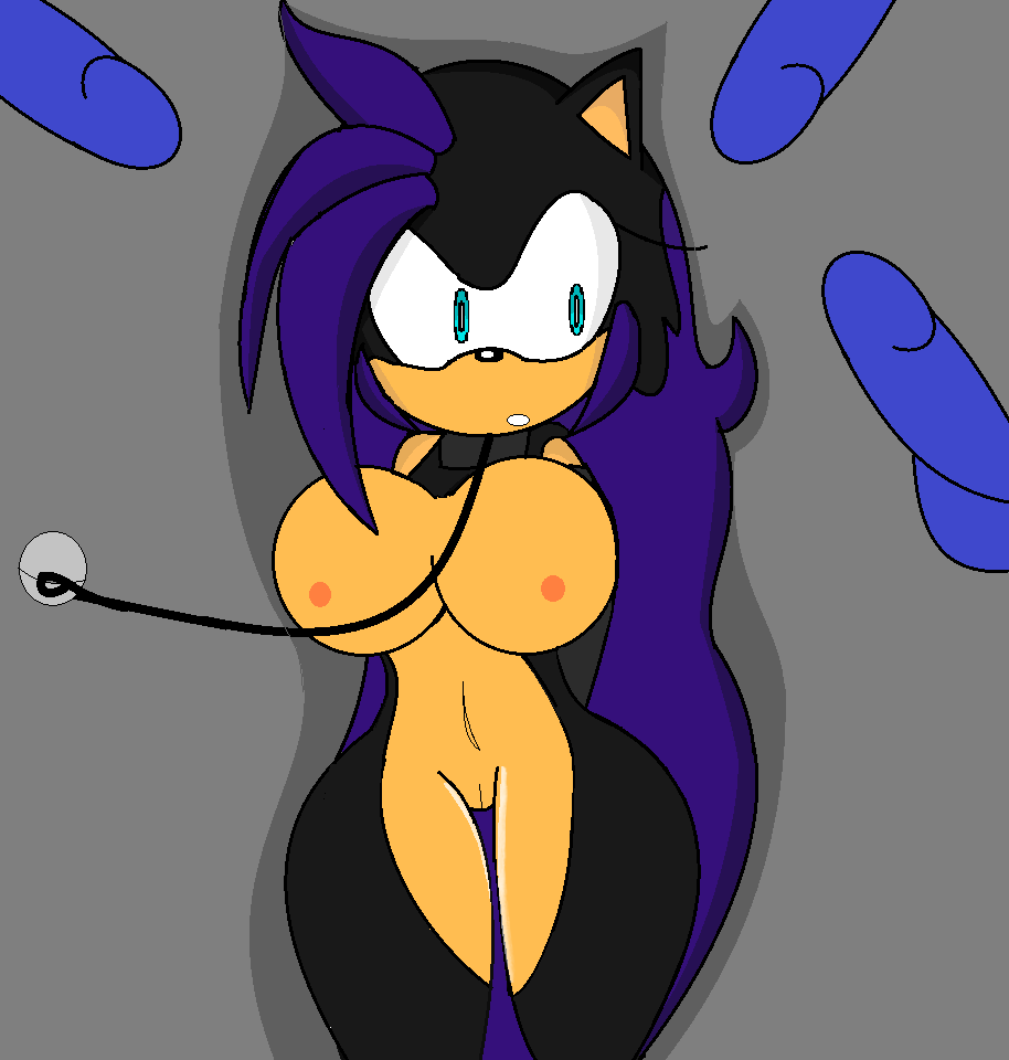 big_breasts breasts collar hair line long_hair nude penis purple_hair pussy sonic_(series) sugar_the_hedgehog