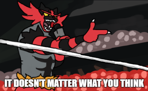 2016 anthro claws dwayne_johnson english_text feline fur holding_microphone holding_object image_macro incineroar low_res mammal microphone nintendo open_mouth pointing pok&eacute;mon pok&eacute;mon_(species) reaction_image red_fur stripes text unknown_artist video_games white_claws yellow_sclera