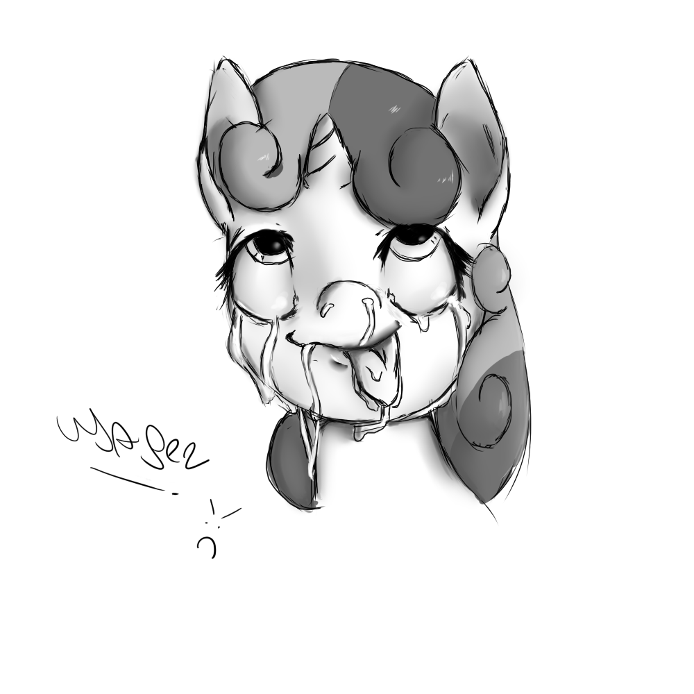 ahegao equine friendship_is_magic horn horse mammal monochrome my_litle_pony my_little_pony solo sweetie_belle_(mlp) unicorn