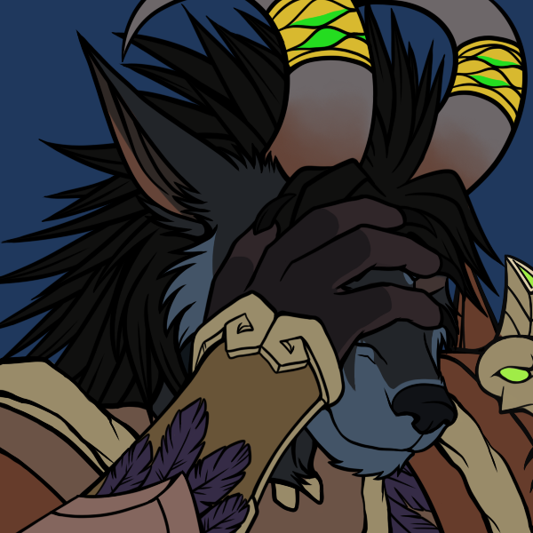 2015 anthro armor black_fur black_hair canine feathers fur hair horn mammal paralee_(character) ratte simple_background skull solo video_games warcraft were werewolf worgen world_of_warcraft