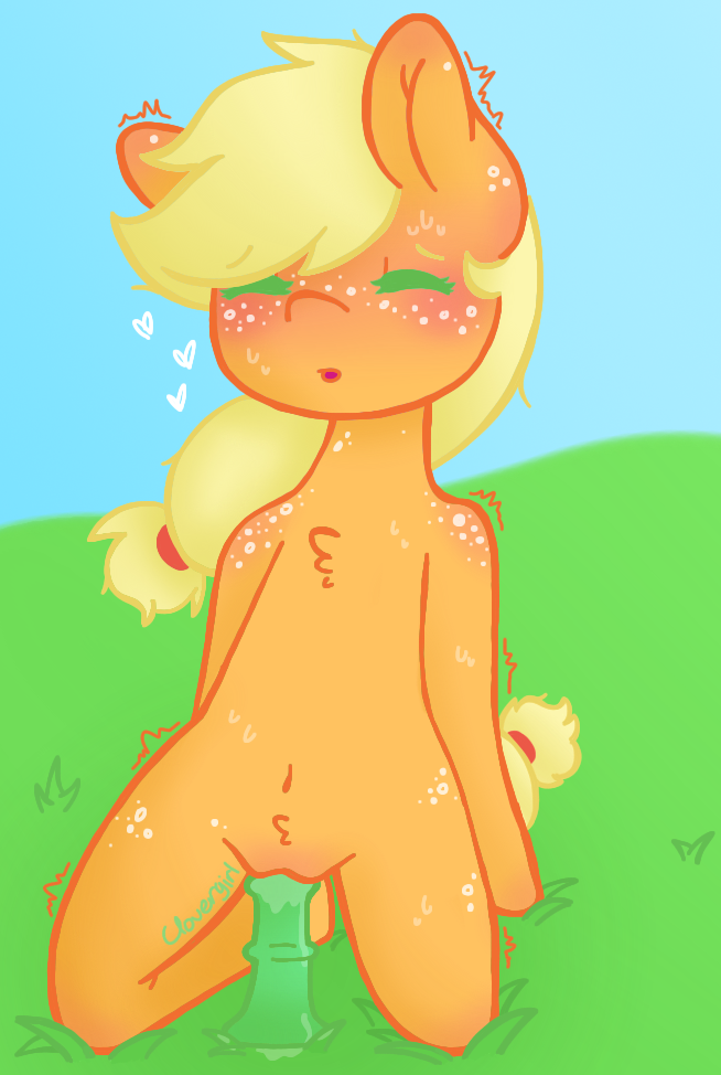 2015 applejack_(mlp) blonde_hair clovergirl dildo equine female feral freckles friendship_is_magic fur hair horsecock_dildo mammal masturbation my_little_pony outside penetration ponytail pussy pussy_juice sex_toy simple_background solo vaginal vaginal_masturbation vaginal_penetration