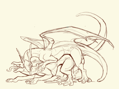 all_fours ambiguous_gender better_version_at_source claws cum cum_on_body dragon duo feral feral_on_feral flight_rising four_eyes from_behind gahraazel male mirror_dragon orgasm sex simple_background sketch tongue tongue_out white_background wings