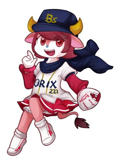 alpha_channel anthro baseball_(sport) baseball_cap baseball_glove bovine buffalo buffalo_bell chibitracy cosplay female fur hat mammal nippon_professional_baseball orix_buffaloes pink_fur